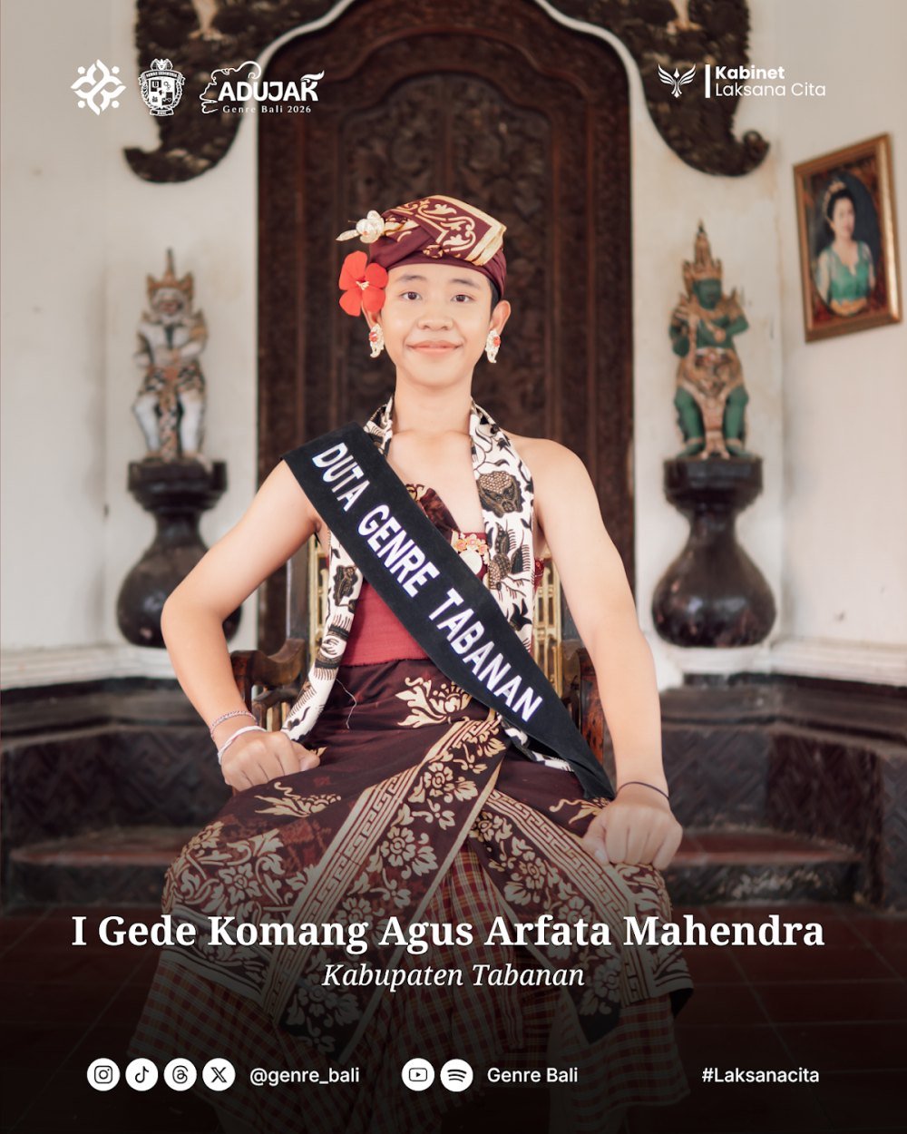 I Gede Komang Agus Arfata Mahendra — Duta GenRe Kabupaten Tabanan